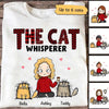 The Cat Whisperer Chibi Girl And Funny Cat Red Pattern Personalized Shirt