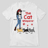 The Cat Whisperer Stick Lady and Walking Cat Personalized Shirt