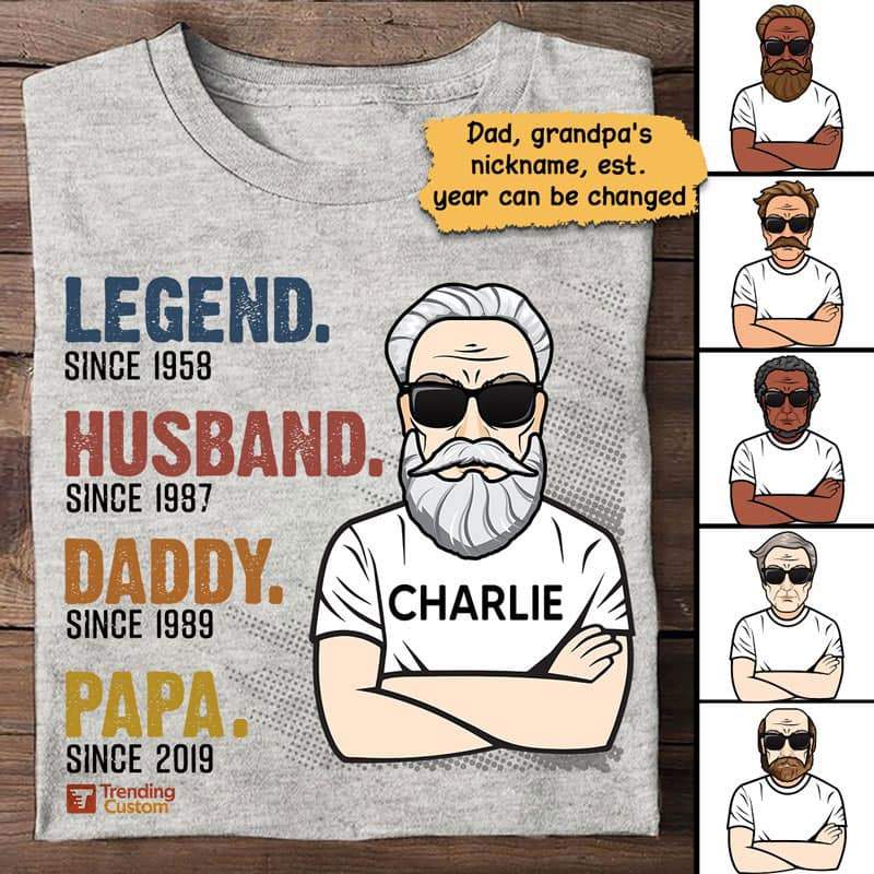 The Legend Grandpa Old Man Father's Day Birthday Gift For Grandpa Personalized Shirt