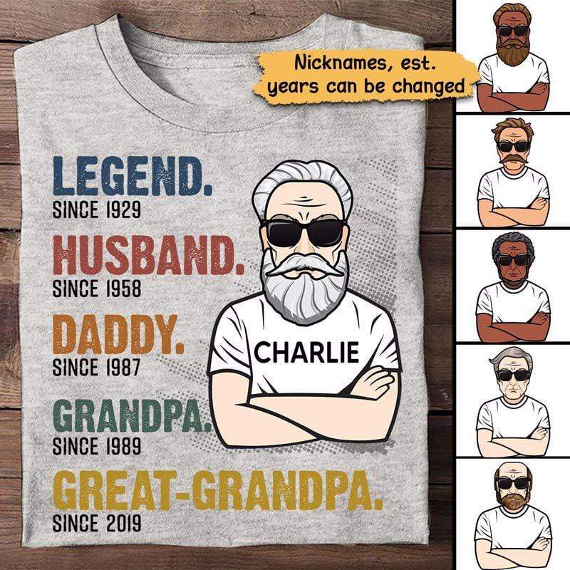 The Legend Great-Grandpa Old Man Birthday Gift Personalized Shirt