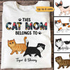 This Cat Mom Belongs To Walking Fluffy Cat Personalized Shirt