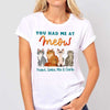 You Had Me At Meow Sitting Cat Cartoon Personalized Shirt
