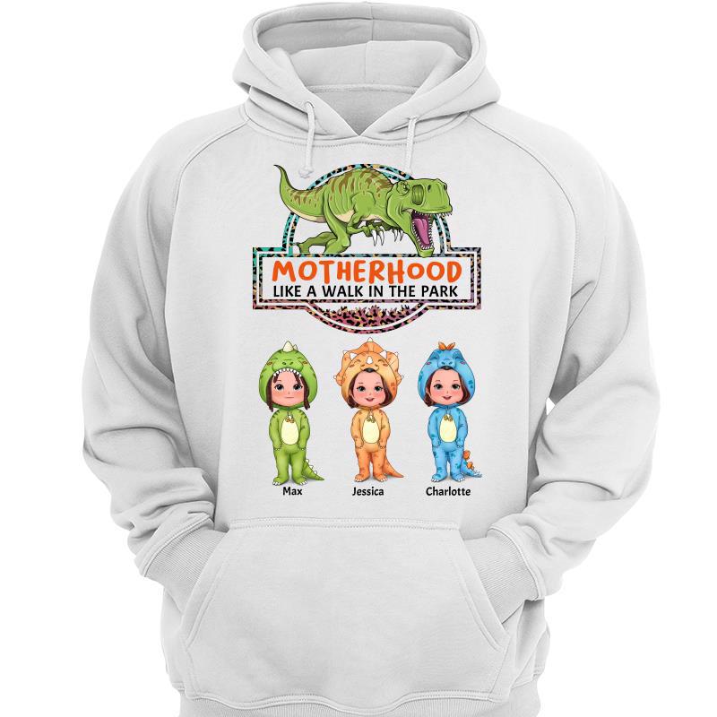 Motherhood Mom Grandma Dinosaur Costume Kid Personalized Hoodie Sweatshirt