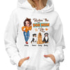 Rockin‘ The Dog Mom Life Pretty Woman & Cute Sitting Dog Personalized Shirt