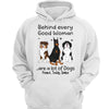 Behind Good Woman Are Cute Sitting Dogs Personalized Shirt