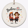 Fall Season Besties Forever Pretty Doll Girls Personalized Circle Ornament