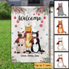 Standing Cats Welcome Christmas Personalized Garden Flag