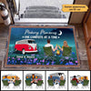 Night Field Camping Couple Back View Personalized Doormat