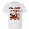 Fall Season Grandma And Kids Front Porch Personalized Shirt