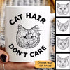 Cat Hair Don‘t Care Cat Head Outline Personalized Mug