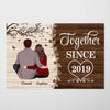 Half Texture Couple Sitting Back View Valentine Anniversary Gift For Him For Her Unframed Personalized Horizontal Poster
