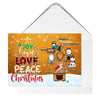 Joy Hope Love Peace Christmas Fluffy Cat Tree Personalized Postcard