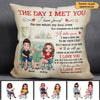 The Day I Met You Couple In Kitchen Personalized Pillow (Insert Included)