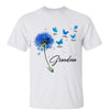 Grandma Blue Dandelion Butterflies Personalized Shirt