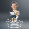 Man Doing His Business Funny Gift For Him, Gift For Colleagues Personalized Acrylic Shaking Stand