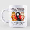 Good Morning Human Servant Tattoo Cat Personalized Mug