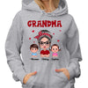 Grandma With Polka Dot Pattern Turban And Grandkids Personalized Shirt (Custom Any Title)