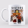 Best Friends Sisters Pumpkin Head Front Porch Personalized Mug