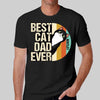 Best Cat Dad Half Circle Retro Personalized Shirt