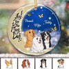 To The Moon And Back Peeking Cute Dog Personalized Circle Ornament