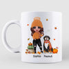 Fall Season Standing Doll And Cute Dogs Personalized Mug