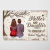 Mother And Daughter Sitting Under Tree Vintage Personalized Horizontal Poster