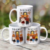 Best Friends Sisters Pumpkin Head Front Porch Personalized Mug