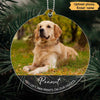 You Left Paw Prints On Our Hearts Pet Memorial Photo Personalized Acrylic Ornament