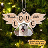 Pet Memorial Paw With Wings Dogs Cats Christmas Personalized Wooden Ornament