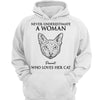 Never Underestimate Woman Loves Cats Cat Head Outline Personalized Shirt