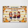 Fall Season Mom And Daughters Personalized Horizontal Poster