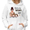 Leopard Rockin‘ Grandma Life Cocktail Girl & Peeking Kid Personalized Hoodie Sweatshirt