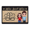 Home Sweet Home Standing Couple Infinity Heart Personalized Doormat