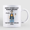 Happy Father‘s Day Human Servant Cat Dad Personalized Mug