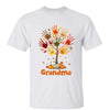 Fall Season Grandma Kid Hands On Tree Personalized Shirt