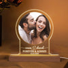 Couple Custom Photo Anniversary Gift Personalized Custom Shape Acrylic Plaque With LED Night Light