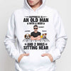 Happiness Is Old Man With Dog Real Man Dog Dad Personalized Shirt