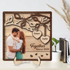 Couple Kissing Under Tree Photo Upload Personalized 2-Layer Wooden Plaque