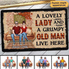 Lovely Lady Grumpy Old Man Fall Season Personalized Doormat