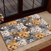 Funny Cat Faces Photo Mat Cute Entryway Decoration Personalized Doormat