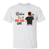 Rockin‘ The Dog Dad Life Man Carrying Dogs On Shoulder Personalized Shirt