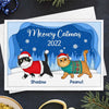 Meowy Catmas Layer Background Fluffy Cat Christmas Personalized Postcard