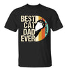 Best Cat Dad Half Circle Retro Personalized Shirt