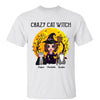 Crazy Cat Witch Halloween Moon Personalized Shirt