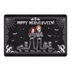 Happy Meowloween Halloween Couple Skeleton Personalized Doormat