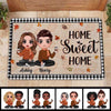 Fall Season Home Sweet Home Doll Couple Housewarming Gift Personalized Doormat