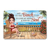 To The Beach I Go Summer Girl Personalized Metal Sign