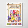 Colorful Grandma Garden Love Grows Here Personalized Vertical Poster