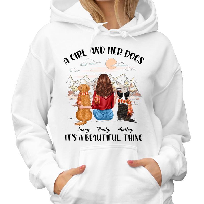Girl And Dog Beautiful Thing Gift For Dog Mom Personalized Shirt