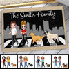 Walking Couple Dog Lovers Personalized Doormat